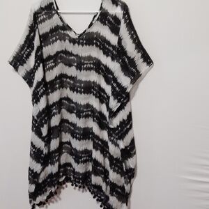 Women's black and white cover up